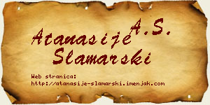 Atanasije Slamarski vizit kartica